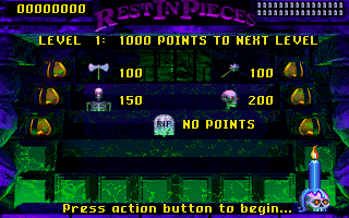 Mystic Midway: Rest in Pieces (DOS) screenshot: Level 1 start