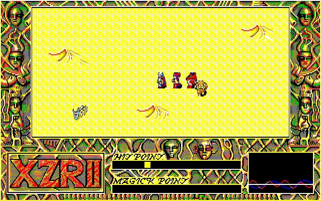 Exile (PC-88) screenshot: Through the desert...