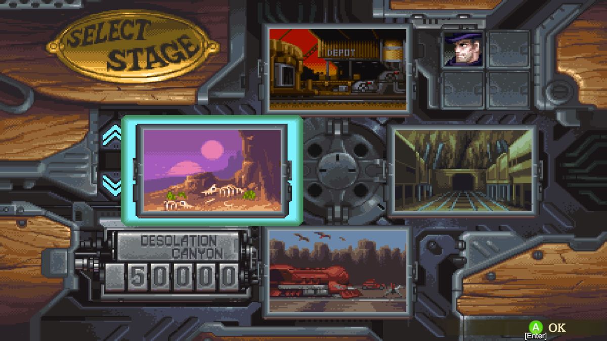Wild Guns: Reloaded (Windows) screenshot: Stage selection
