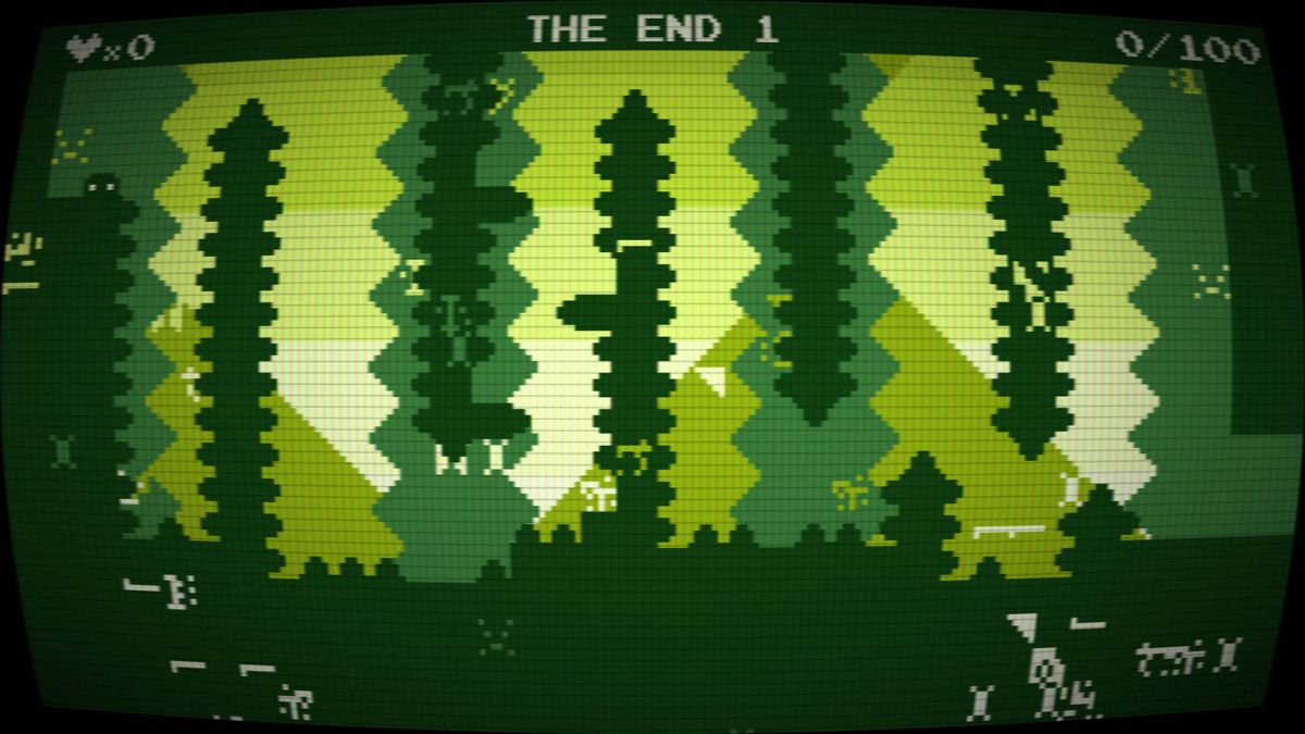 The End Is Nigh (Windows) screenshot: A retro version of the game in the introduction sequence.