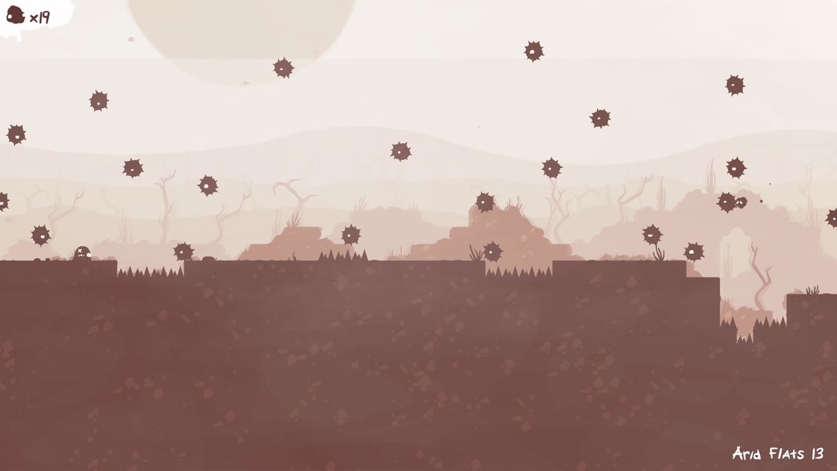 The End Is Nigh (Windows) screenshot: Lots of enemies and spikes to dodge.