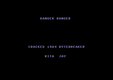 Danger Ranger (Commodore 64) screenshot: Title screen of a cracked version.