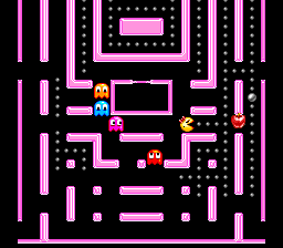 Ms. Pac-Man (Genesis) screenshot: In Level 5, you can get the apple for bonus points!