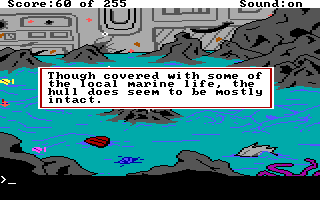 Space Quest: The Lost Chapter (DOS) screenshot: These underground lakes are vast