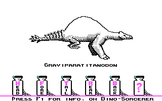 Dino-Sorcerer (DOS) screenshot: The Graviparatitanodon (CGA)
