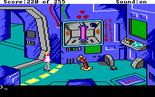 Space Quest: The Lost Chapter (DOS) screenshot: The game's second third takes place in a large abandoned spaceship