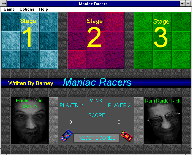 Klik & Play (Windows 3.x) screenshot: Maniac Racers - Despite the name, there is no racing here