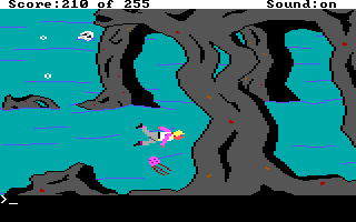 Space Quest: The Lost Chapter (DOS) screenshot: Discovered another cave - naturally, it's all about swimming again!..