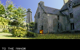 Lost in Time (DOS) screenshot: The manor you inherited holds many secrets through past and present.