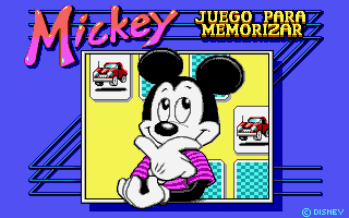 Mickey's Memory Challenge (DOS) screenshot: Splash screen