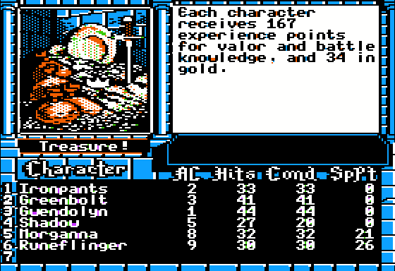 The Bard's Tale III: Thief of Fate (Apple II) screenshot: We won!