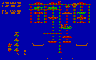 BurgerTime (PC Booter) screenshot: Level 2 (CGA w/RGB Monitor)
