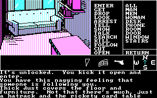 Borrowed Time (PC Booter) screenshot: Inside Rita's apartment.