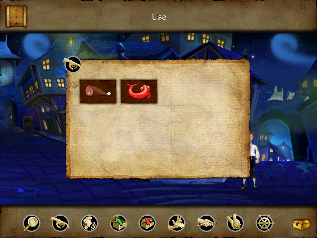 The Secret of Monkey Island: Special Edition (iPad) screenshot: Brand new inventory screen