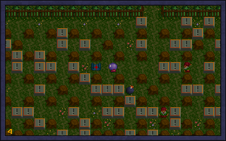 Dstroy (DOS) screenshot: A powerup in forest world