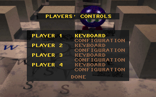 Dstroy (DOS) screenshot: Control configuration