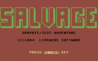Salvage (Commodore 64) screenshot: Title screen