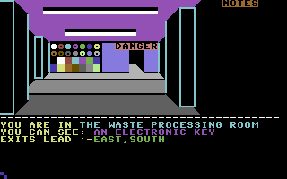 Salvage (Commodore 64) screenshot: The waste processing room