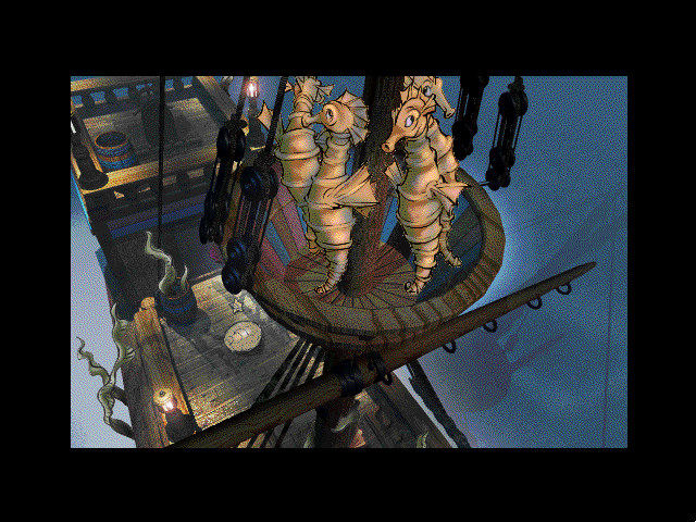 The Manhole: CD-ROM Masterpiece Edition (Windows 3.x) screenshot: Dancing seahorses