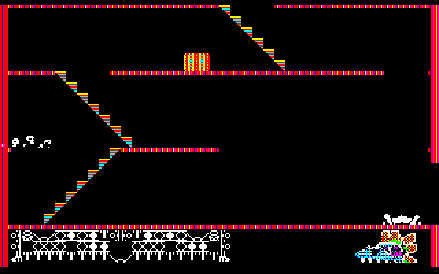 Aztec (PC-88) screenshot: Feel to my death? Nah, just resting!