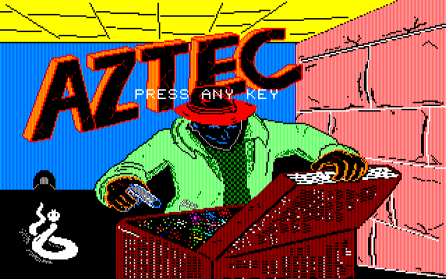 Aztec (PC-88) screenshot: Title screen