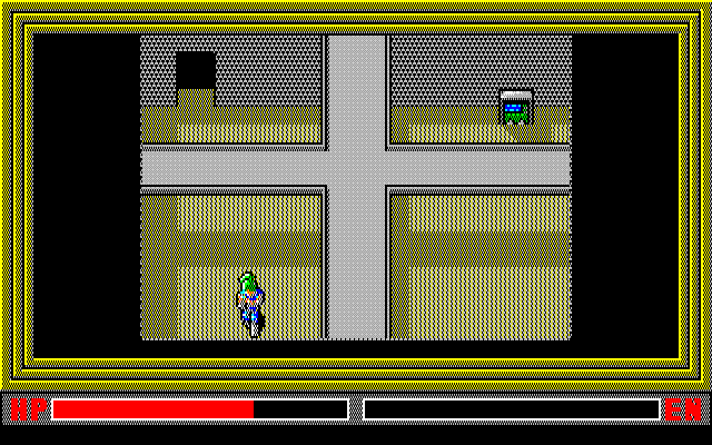 Shiryō Sensen 2 - War of the Dead Part 2 (PC-88) screenshot: Hmm... is this a maze, or is this a maze?