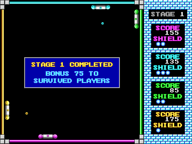 Paddlers (DOS) screenshot: Stage completed!