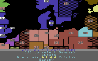 Medieval Lords: Soldier Kings of Europe (Commodore 64) screenshot: We seek an alliance with Denmark