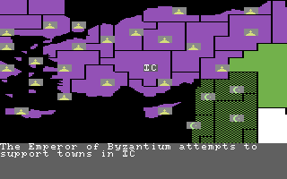 Medieval Lords: Soldier Kings of Europe (Commodore 64) screenshot: Meanwhile in Byzantium...