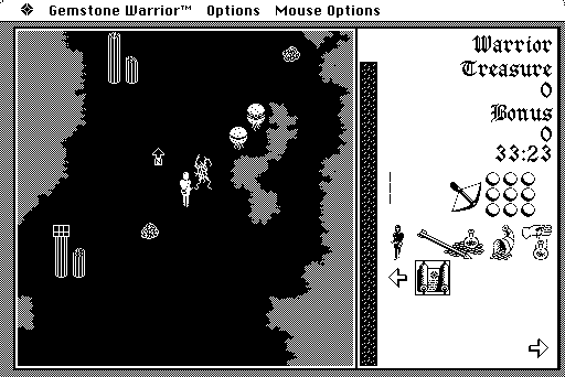 Gemstone Warrior (Macintosh) screenshot: Exploring the dungeon