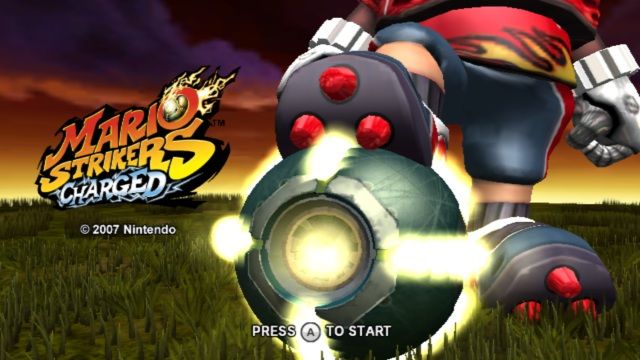 Mario Strikers Charged (Wii) screenshot: Title Screen