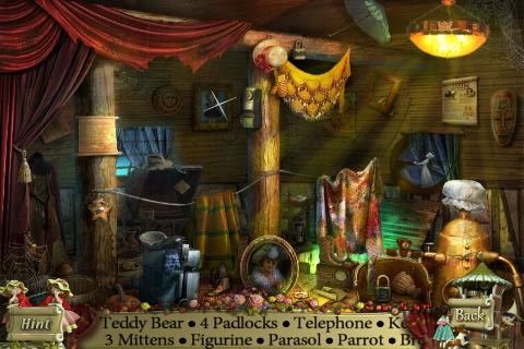 PuppetShow: Mystery of Joyville (iPhone) screenshot: Hotel Owner's Residence attic - objects