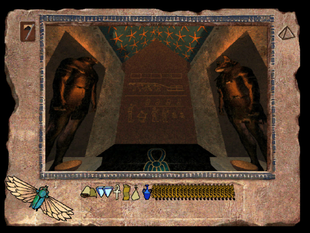 Pyramid: Challenge of the Pharaoh's Dream (Windows) screenshot: Ra and Anubis