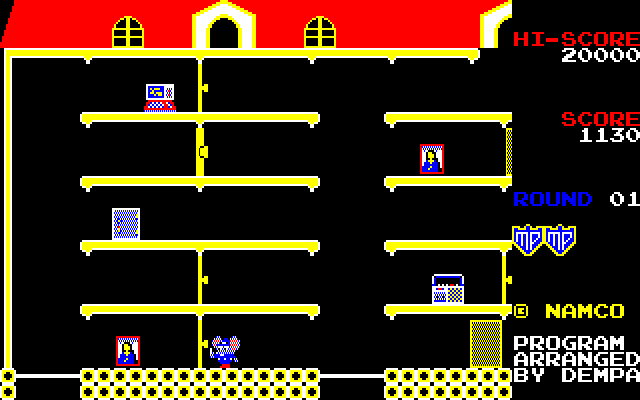 Mappy (PC-88) screenshot: Collecting art?..