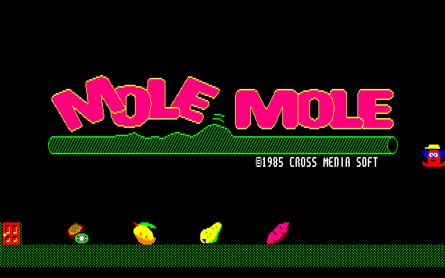 Mole Mole (PC-88) screenshot: Title screen