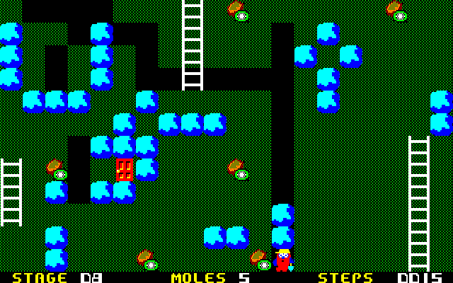 Mole Mole (PC-88) screenshot: Introducing kiwi!