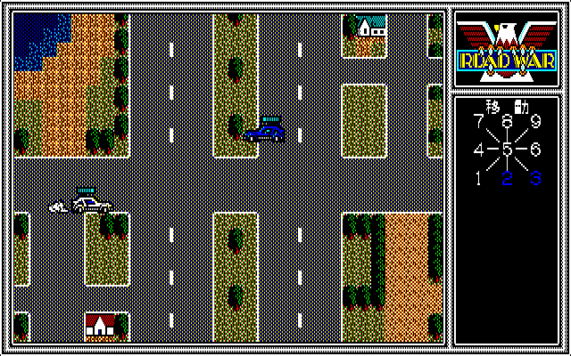 Roadwar 2000 (PC-88) screenshot: Combat