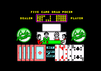 Monte Carlo Casino (Amstrad CPC) screenshot: I have squat in this hand.