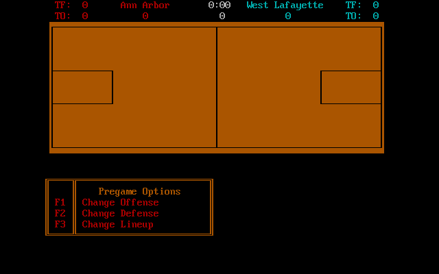 Basketball Challenge (DOS) screenshot: Pregame options