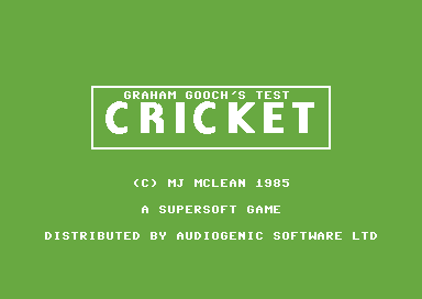 Graham Gooch's Test Cricket (Commodore 64) screenshot: Loading screen.