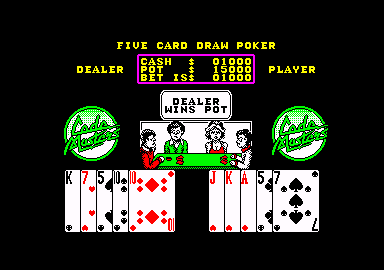 Monte Carlo Casino (Amstrad CPC) screenshot: I still lost.