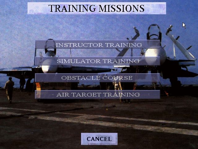 Fighter Wing (DOS) screenshot: Training missions