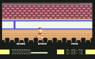 International Sports Challenge (Commodore 64) screenshot: Running