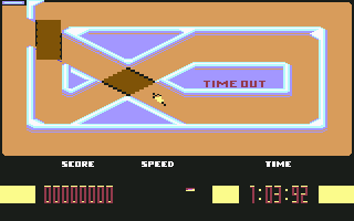 International Sports Challenge (Commodore 64) screenshot: Bicycle course