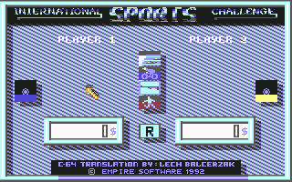 International Sports Challenge (Commodore 64) screenshot: Main menu