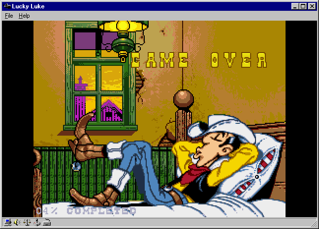 Lucky Luke (Windows) screenshot: Game Over (Large Size)