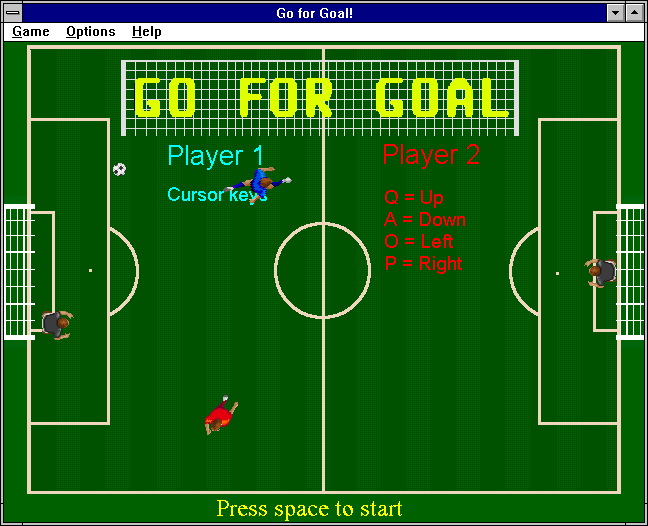 Klik & Play (Windows 3.x) screenshot: Go for Goal - 2 player goal game