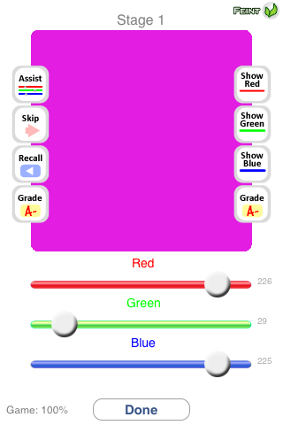 Colorblind (iPhone) screenshot: Then they must reproduce it on the next screen