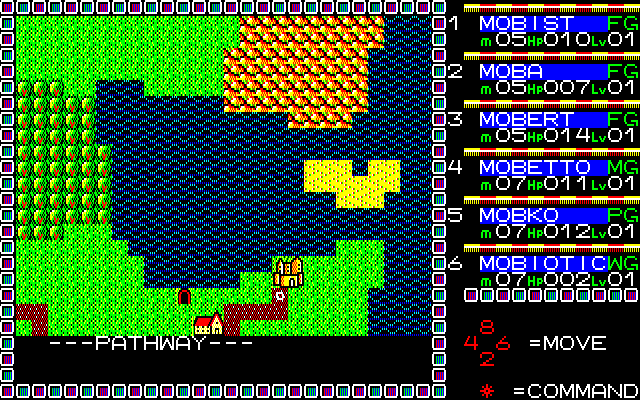 Phantasie II (PC-88) screenshot: World map