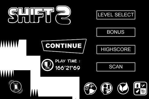 Shift 2 (iPhone) screenshot: Main menu